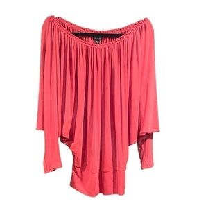 Bebe Pink Size Small Top With Off Shoulder Top and Dolman Long Sleeves.